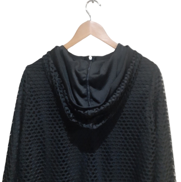 ACX Active Women's Jacket Black Hooded Full-Zip Mesh Overlay Size Large - Picture 4 of 5